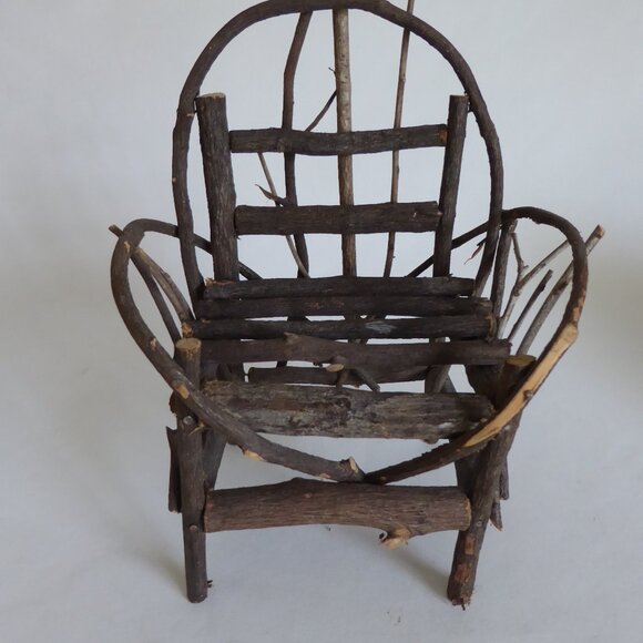 VINTAGE ECHOES OF THE PAST MOHAIR JOINTED TEDDY BEAR WICKER CHAIR - Picture 11 of 16